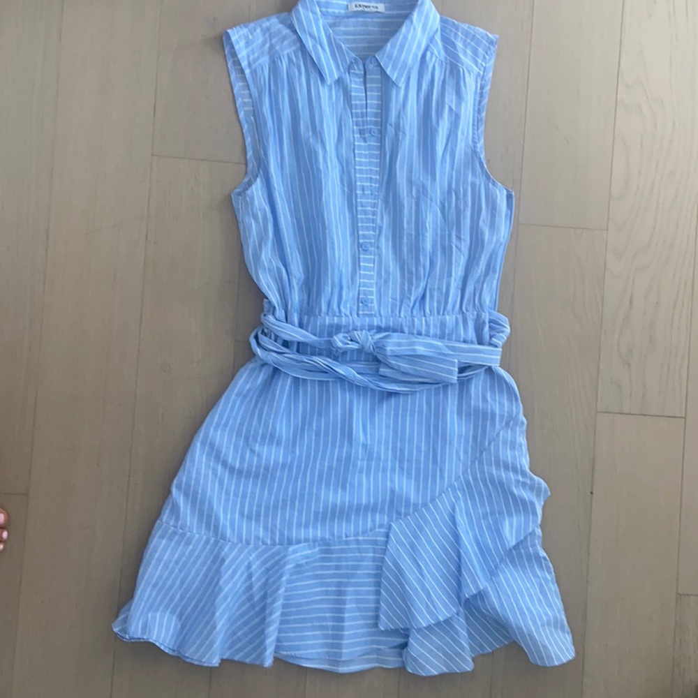 Express ruffle belted dress